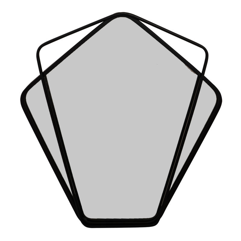 Spiegel Geo metaal zwart 55,5x64,5x3,5cm