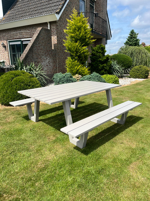 Picknicktafel London | Lichtgrijs | Aluminium | 180 cm