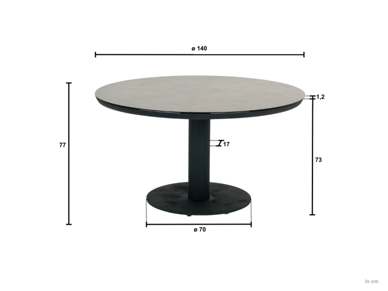 Tuintafel Melville rond | Meerdere maten | Meerdere kleuren