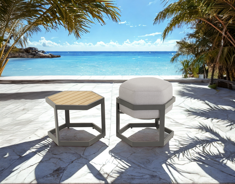 Hocker Esagono 48x41,5x47,5cm antraciet