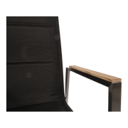 Stapelstoel hoge rug Marmaris RVS zwart