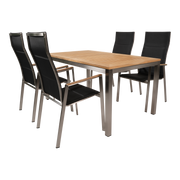 Stapelstoel hoge rug Marmaris RVS zwart