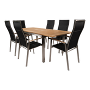 Stapelstoel hoge rug Marmaris RVS zwart