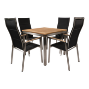 Stapelstoel hoge rug Marmaris RVS zwart