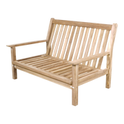 Loungebank teak 124cm, incl. kussen