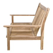 Loungebank teak 124cm, incl. kussen