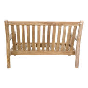 Loungebank teak 124cm, incl. kussen