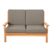 Loungebank teak 124cm, incl. kussen