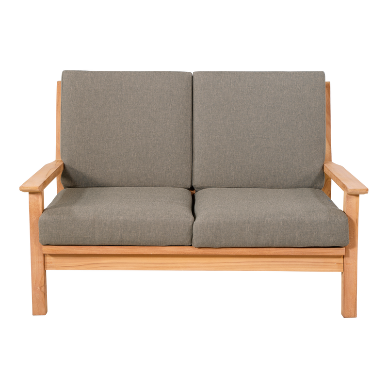 Loungebank teak 124cm, incl. kussen