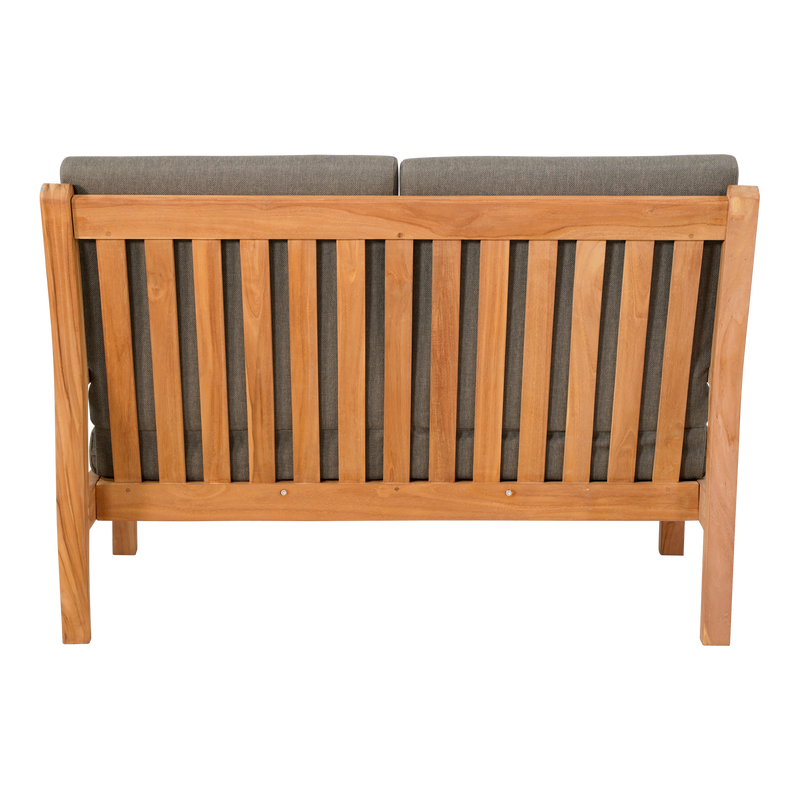 Loungebank teak 124cm, incl. kussen