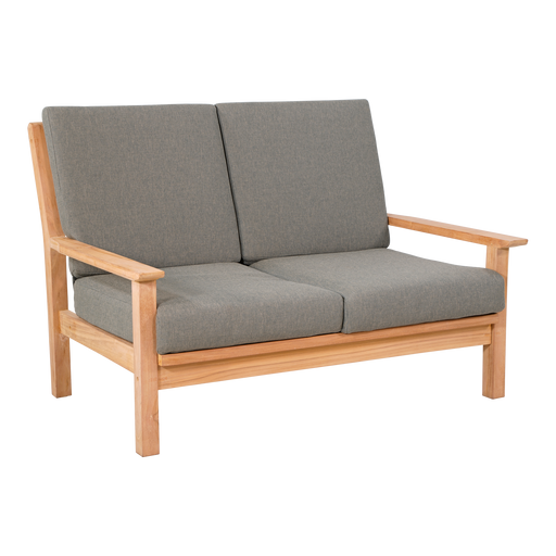 Loungebank teak 124cm, incl. kussen