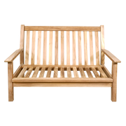 Loungebank teak 124cm, incl. kussen