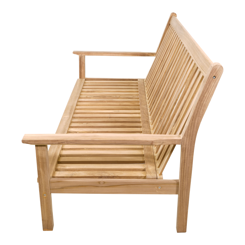 Loungebank teak 180cm, incl. kussen