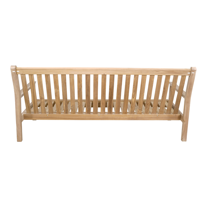 Loungebank teak 180cm, incl. kussen