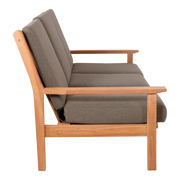 Loungebank teak 180cm, incl. kussen