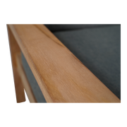 Loungebank teak 180cm, incl. kussen