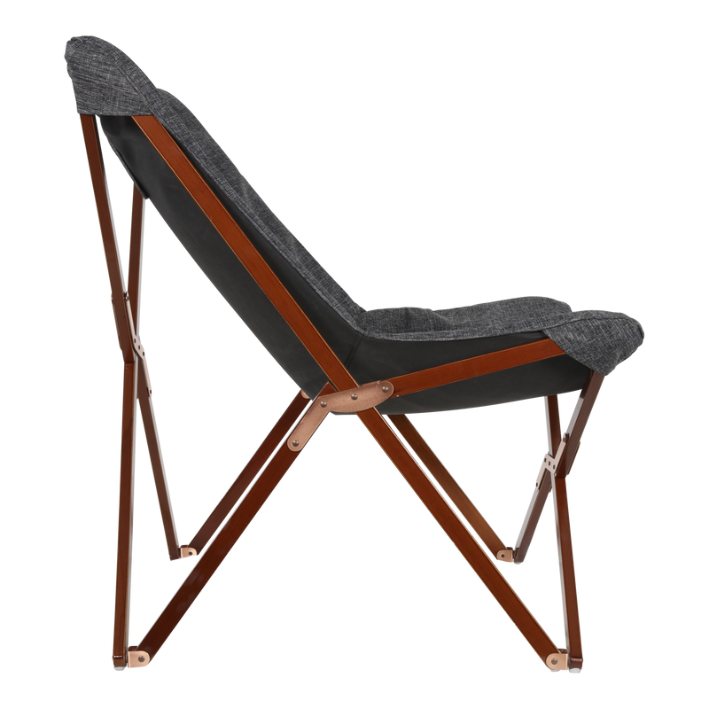 Vlinderstoel, grijs gemeleerd