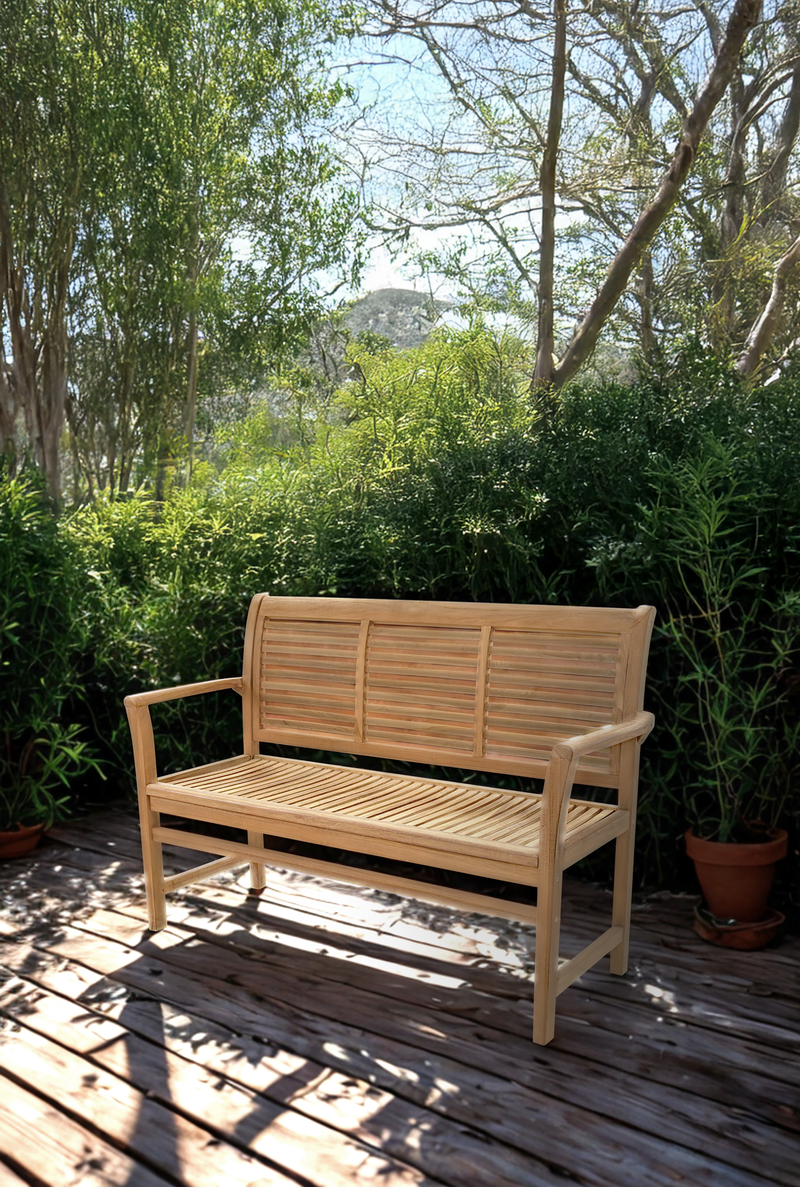 Bank teak Stripe 142cm