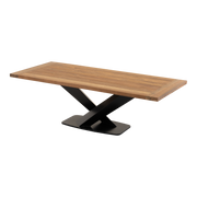 Tafel Taranto recycled teak met zwart stalen poot 240x100cm