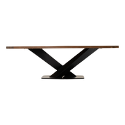 Tafel Taranto recycled teak met zwart stalen poot 240x100cm