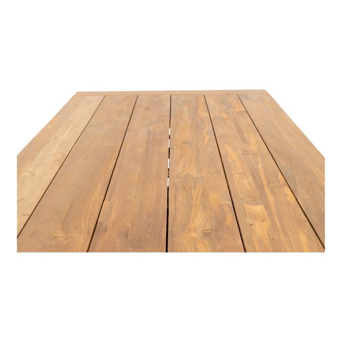 Tafel Taranto recycled teak met zwart stalen poot 240x100cm