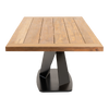 Tafel Taranto recycled teak met zwart stalen poot 240x100cm