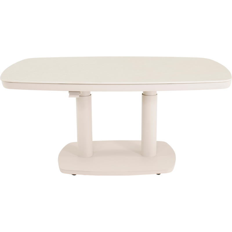 Loungetafel verstelbaar Geneva Crema Deens ovaal 135x83cm