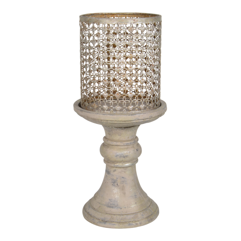 Windlicht op standaard Antique Ø20x43,5cm