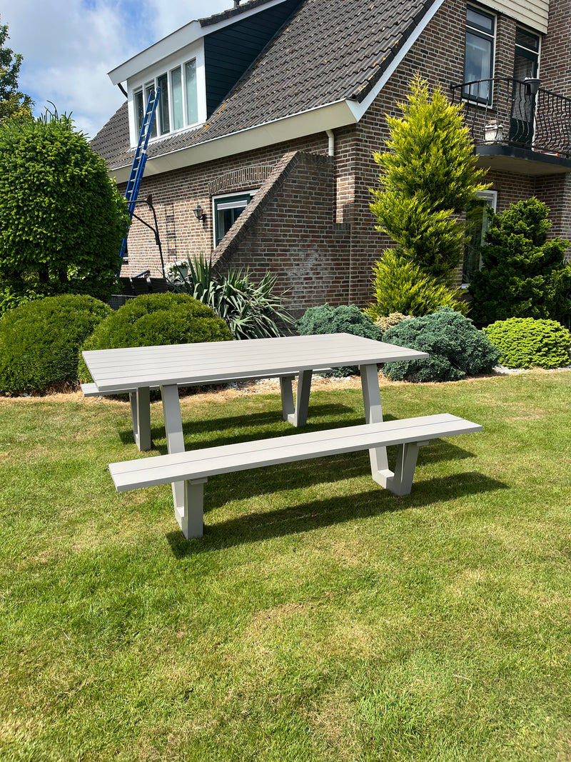 Picknicktafel London | Lichtgrijs | Aluminium | 180 cm