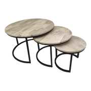 Houten bijzettafeltje Jayden, S/3