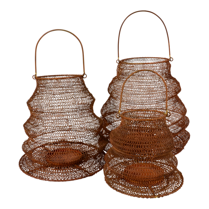 Lantaarn Roest Gaas 20x20x20cm