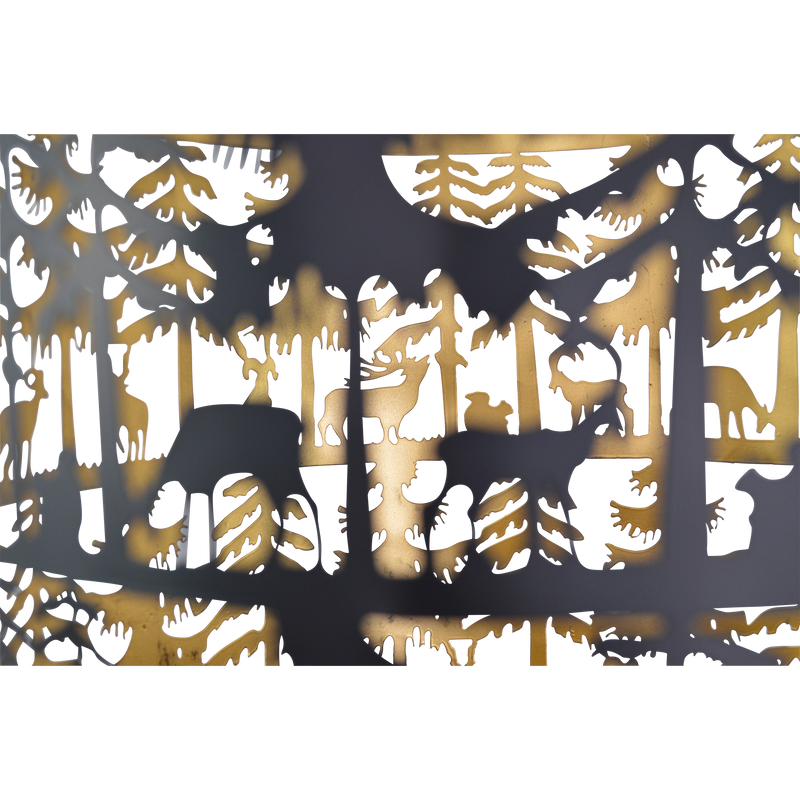 Windlicht zuil zwart/goud S/4