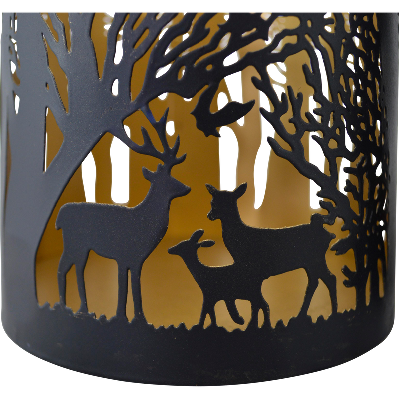 Windlicht B zwart/goud S/3