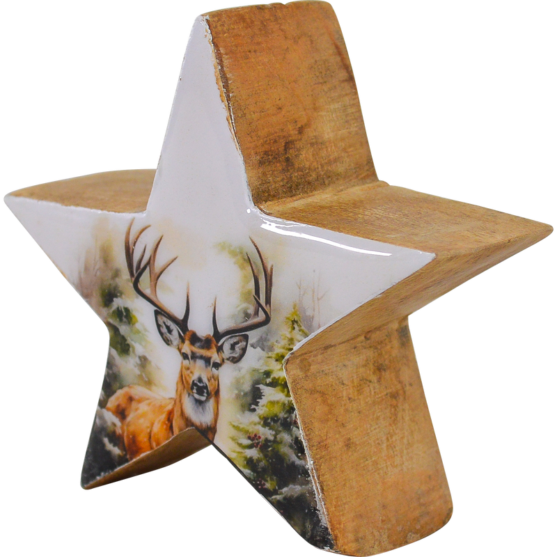 Ster hout met emaille
