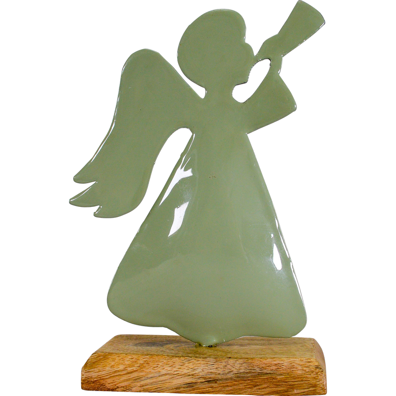 Emaille figuren op voet, 3 assorti