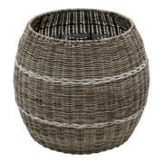 Poef Laos wicker beige ø46x40cm