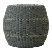 Poef Laos wicker groen ø46x40cm