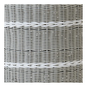 Poef Saigon wicker grijs ø41x40cm