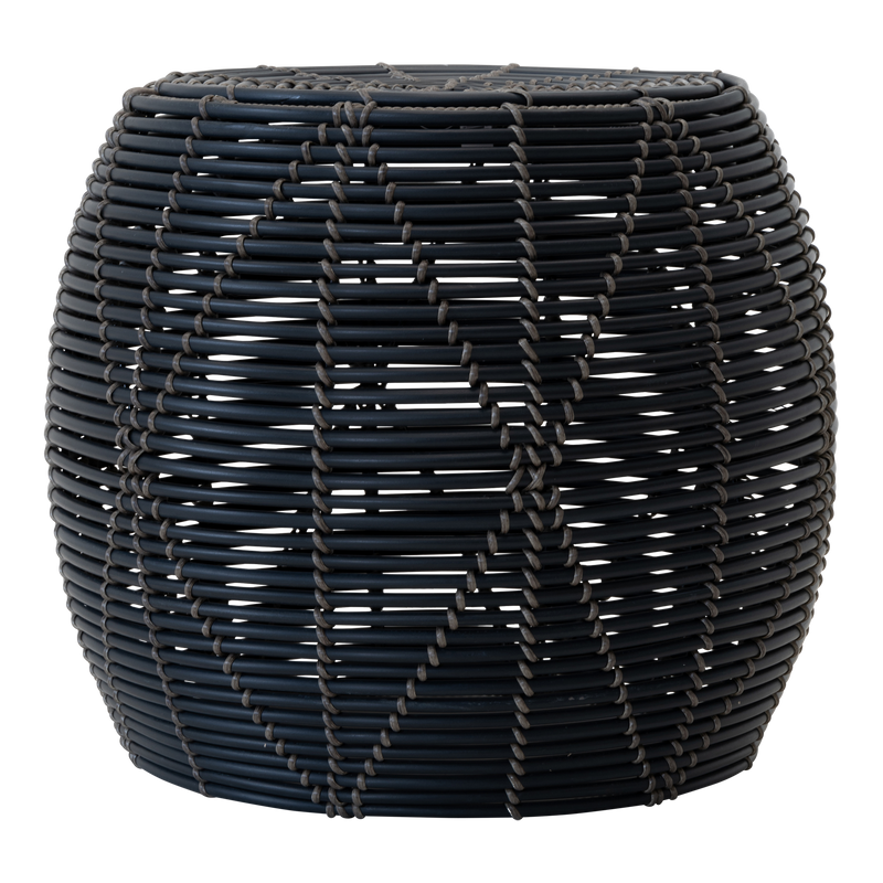 Poef Birma wicker zwart ø46x40cm