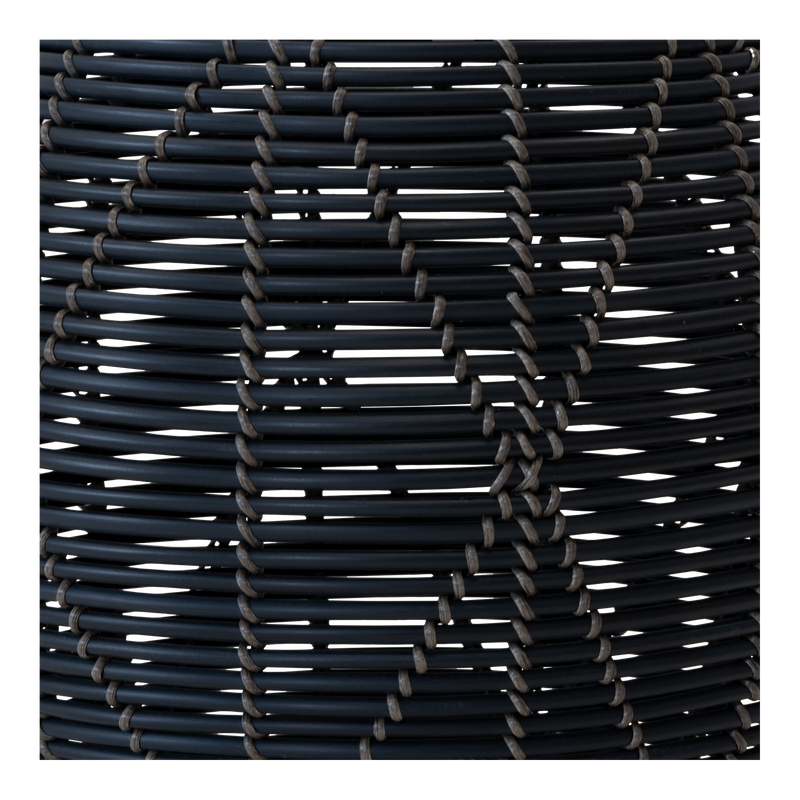 Poef Birma wicker zwart ø46x40cm