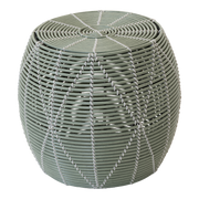 Poef Birma wicker groen ø46x40cm