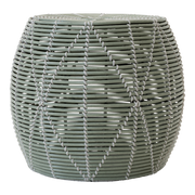 Poef Birma wicker groen ø46x40cm