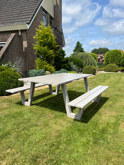 Picknicktafel London | Lichtgrijs | Aluminium | 180 cm