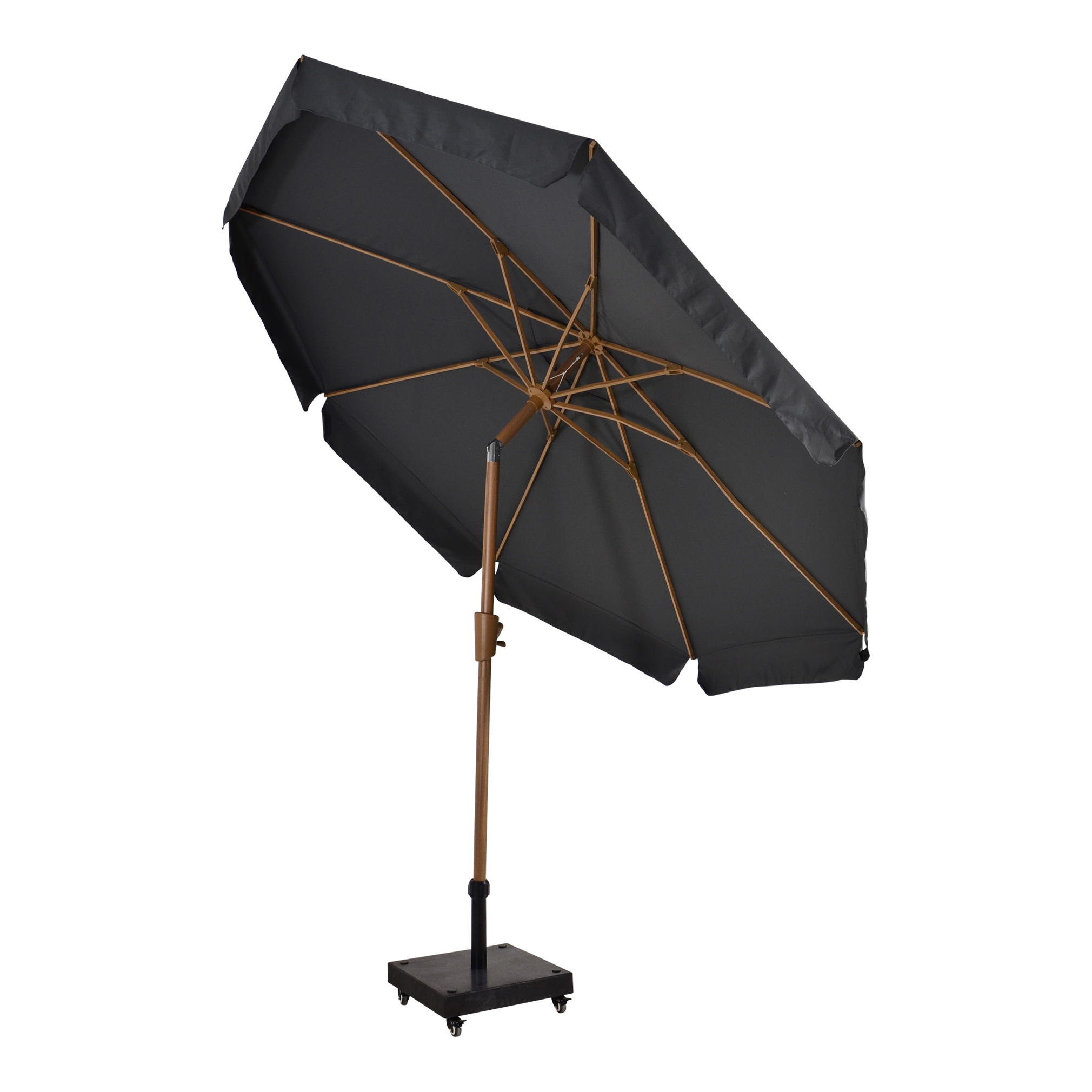 Parasol Libra houtlook grijs Ø3mtr