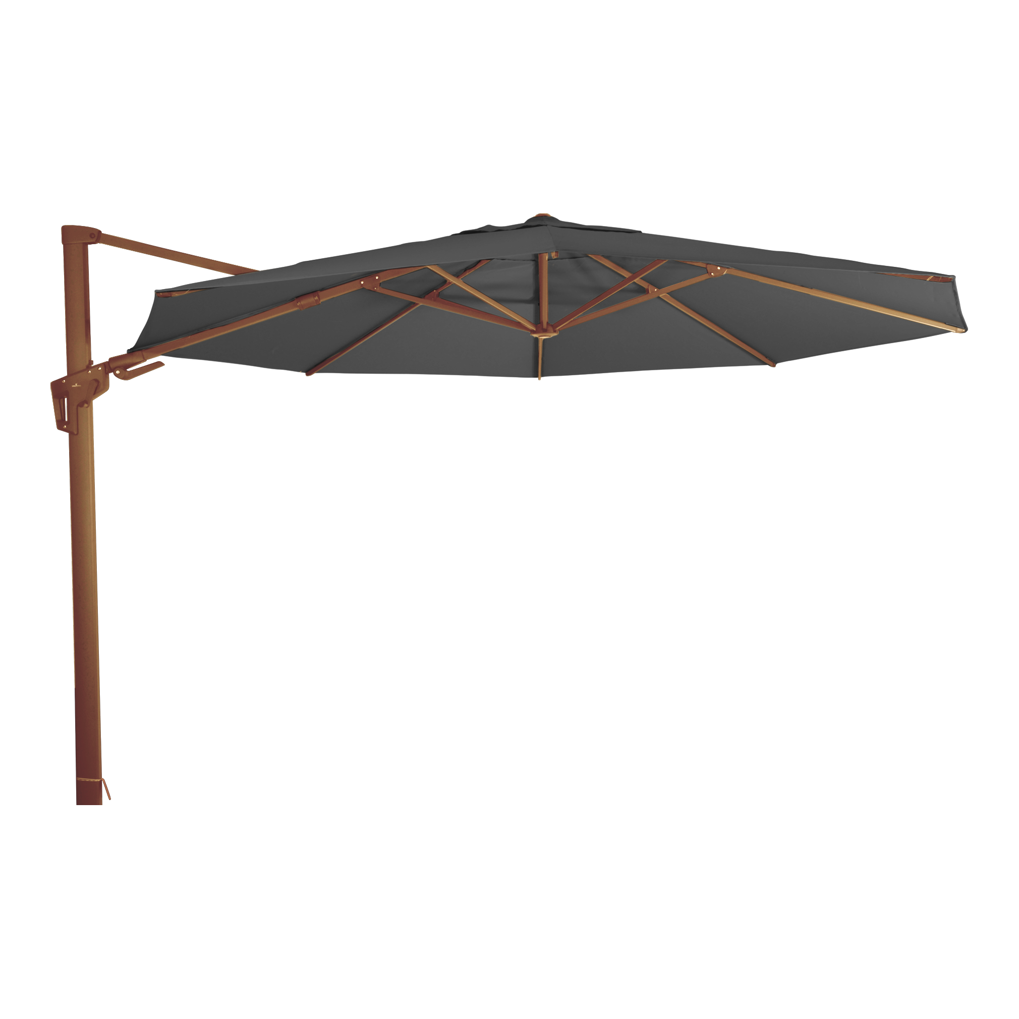 Zweefparasol VirgoFlex houtlook grijs Ø3,5mtr