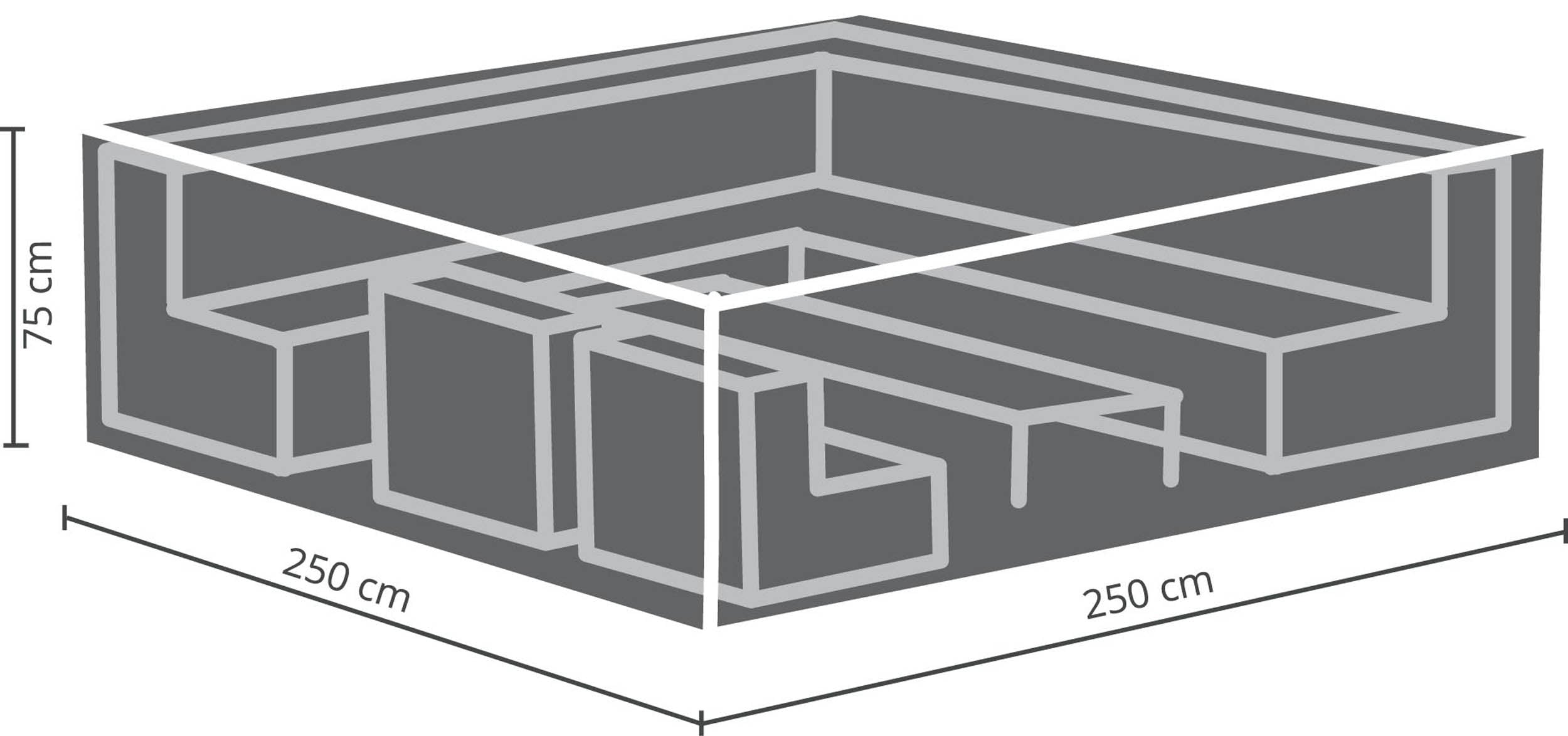 Beschermhoes voor loungesets medium 250x250x75cm