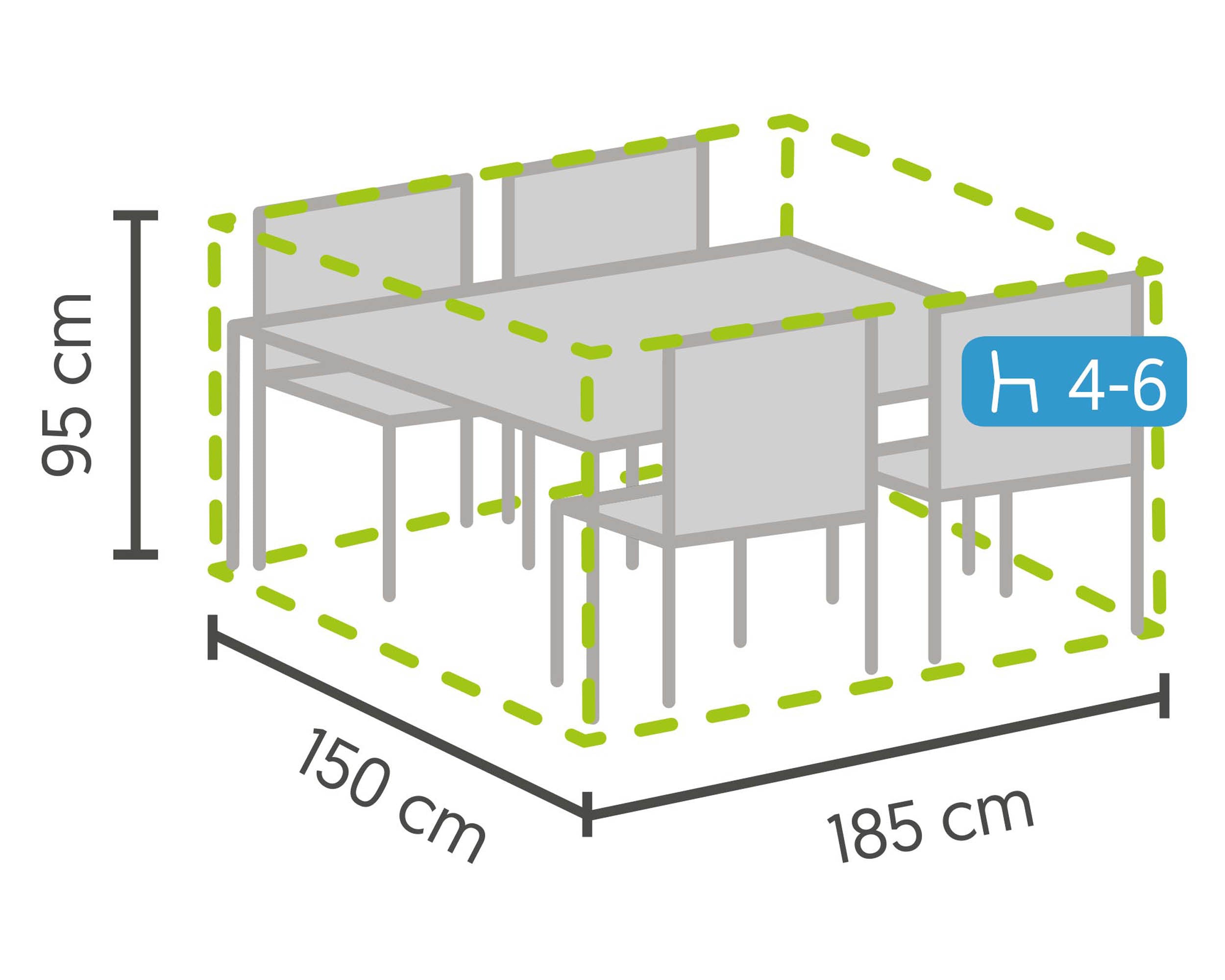 Beschermhoes voor meubelsets small 185x150x95cm