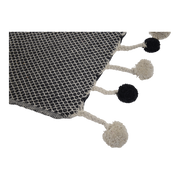 Plaid Storm Pompon black, 125x150cm