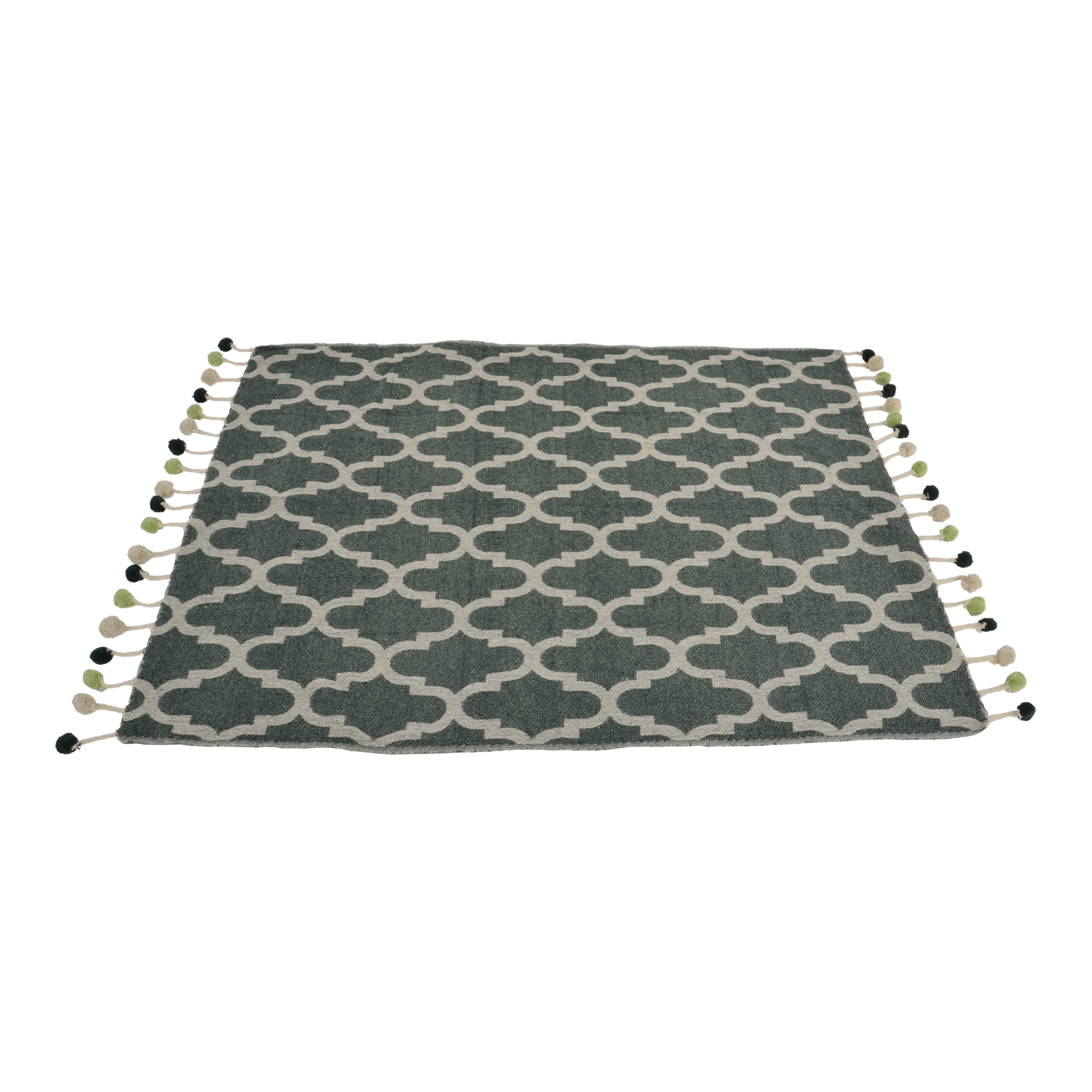 Plaid Pompon green, 125x150cm