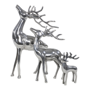 Beeld staand Hert alu 28x13x41cm